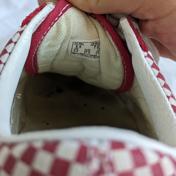 Vans red checker lace-up sneaker M5.5/W7 - Picture 4 of 7